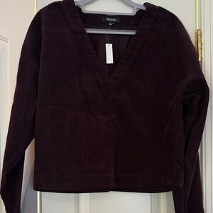 Madewell Deep Burgundy V-Neck Top